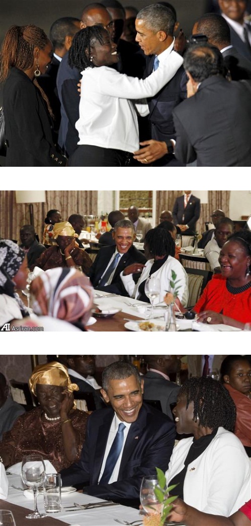 عکس : دیدار اوباما با خواهرش در کنیا